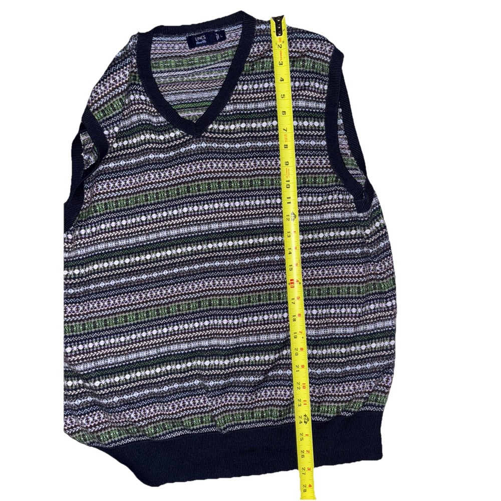 LINCS DAVID CHU V-Neck Sweater Vest LARGE Golf Sports Soft Knit - Picture 6 of 6